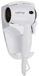 Jerdon JHD41W Wall Mount Hair Dryer with 2-Speed and Heat Settings, 1600-Watts