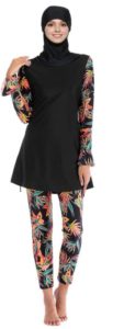 Seafanny Womens' Modest Muslim Burkini Print 3 Pieces Swimwear Beach Swimsuits